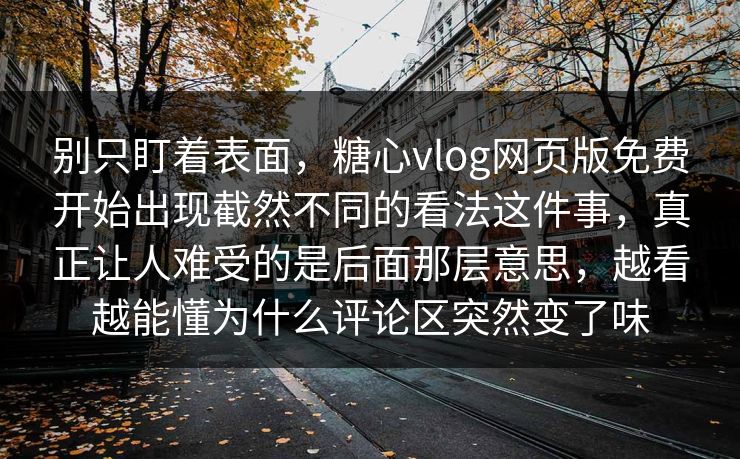 别只盯着表面，糖心vlog网页版免费开始出现截然不同的看法这件事，真正让人难受的是后面那层意思，越看越能懂为什么评论区突然变了味