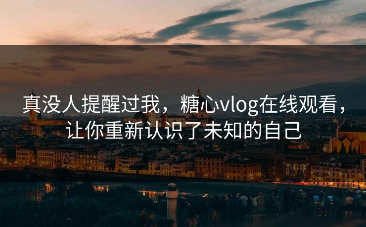 真没人提醒过我，糖心vlog在线观看，让你重新认识了未知的自己