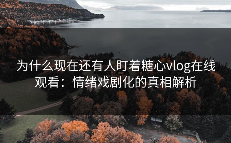为什么现在还有人盯着糖心vlog在线观看：情绪戏剧化的真相解析