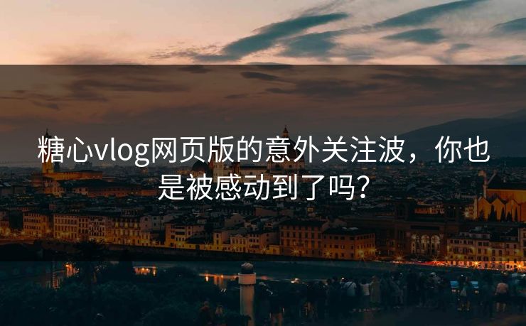 糖心vlog网页版的意外关注波，你也是被感动到了吗？