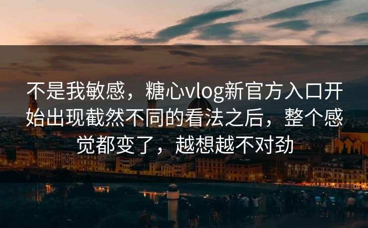 不是我敏感，糖心vlog新官方入口开始出现截然不同的看法之后，整个感觉都变了，越想越不对劲