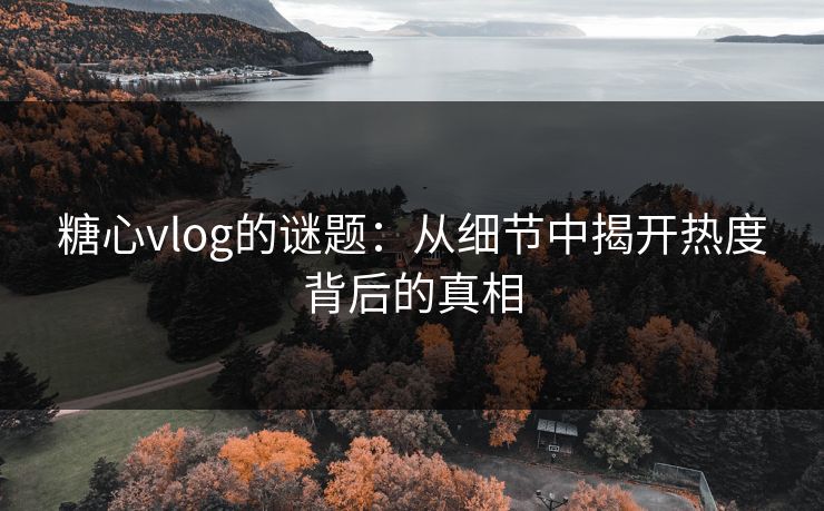 糖心vlog的谜题：从细节中揭开热度背后的真相