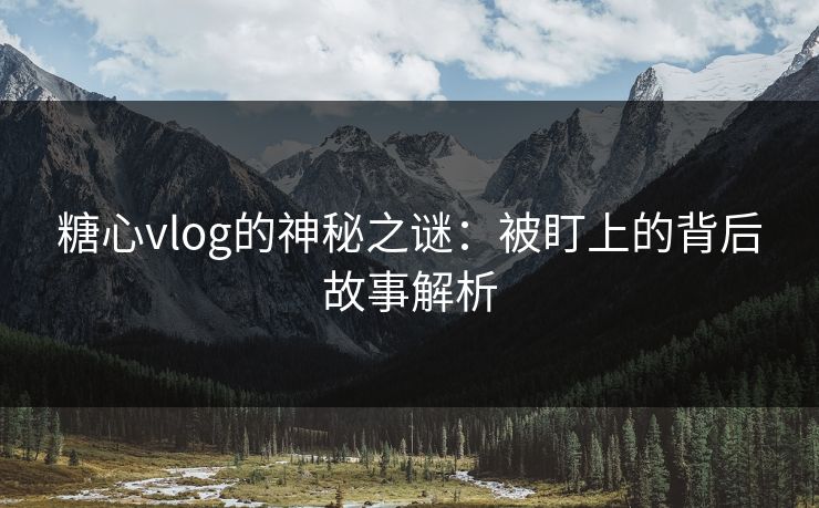 糖心vlog的神秘之谜:被盯上的背后故事解析 糖心vlog的神秘之谜:被盯上的背后故事解析