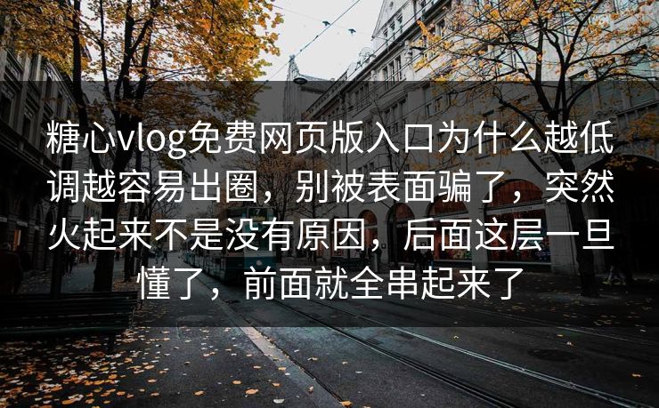 糖心vlog免费网页版入口为什么越低调越容易出圈,别被表面骗了,突然火起来不是没有原因,后面这层一旦懂了,前面就全串起来了 糖心vlog免费网页版入口为什么越低调越容易出圈,别被表面骗了,突然火起来不是没有原因,后面这层一旦懂了,前面就全串起来了
