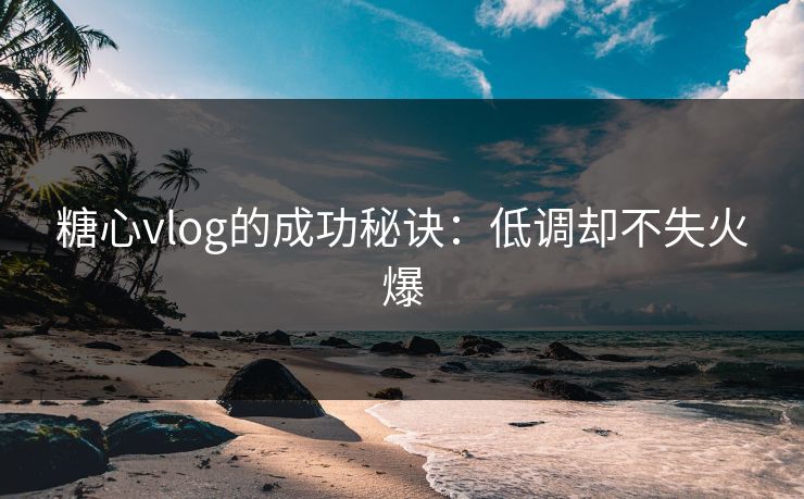 糖心vlog的成功秘诀:低调却不失火爆 糖心vlog的成功秘诀:低调却不失火爆