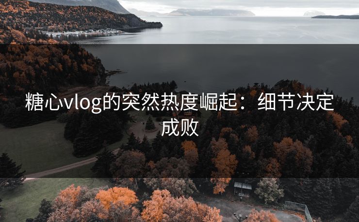 糖心vlog的突然热度崛起:细节决定成败 糖心vlog的突然热度崛起:细节决定成败